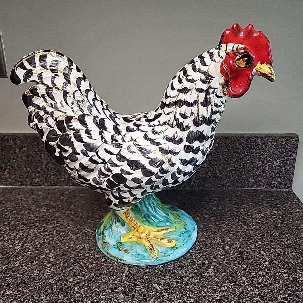 VINTAGE‎ Jay Willfred for Andrea by Sadek Black And White Rooster Made In Italy